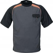 T-Shirt Gr.L dunkelgrau/schwarz/orange 100%PES