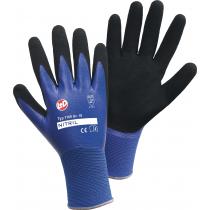 Handschuhe Nitril Aqua Gr.8 blau/schwarz Nyl.m.dop.Nitril EN 388 Kat.II