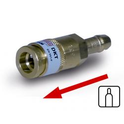 DKT 6,3 mm O2.  Giunto per tubo flessibile per l'annessione ad apparecchi di consumo o per il montaggio a tubo 