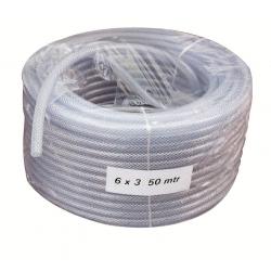 6x3mm.  PVC 软管带织物配件，抗老化且耐磨 