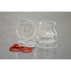 FUPA Ø 19 mm.  Glasgasdüsenset bestehend aus 2 Düsen, 1 Ersatzdiffusor und 3 O-Ringen 