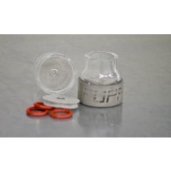 FUPA Ø 19 mm.  Glasgasdüsenset bestehend aus 2 Düsen, 1 Titanschutz, 1 Ersatzdiffusor und 3 O-Ringen 