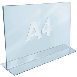 Tischaufsteller DIN A4 quer Acryl transp.freistehend. Tischaufsteller DIN A4 quer Acryl transp.freistehend . 