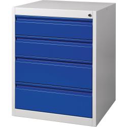 Schubladenschrank BK 600 H800xB600xT600mm grau/blau 4 Schubl.Einfachauszug