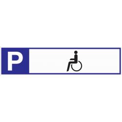 Parkplatzbeschilderung Parkplatz f.Behinderte L460xB110mm Alu.weiß/blau/schwarz. Parkplatzbeschilderung Parkplatz f.Behinderte L460xB110mm Alu.weiß/blau/schwarz