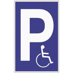 Parkplatzbeschilderung Parken f.Behinderte L250xB400mm Ku.blau/weiß. 